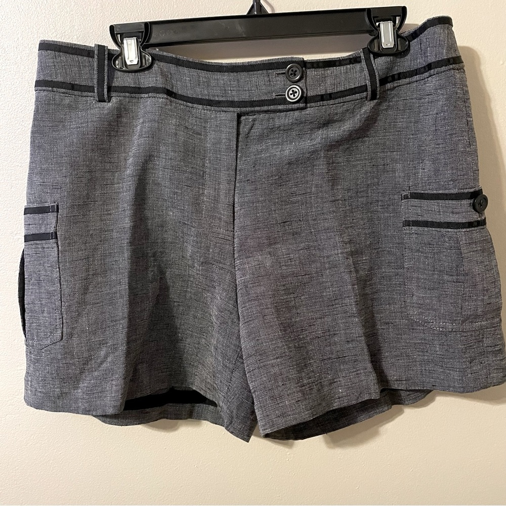 White House Black Market Gray Black Dressy Shorts Sz. 14